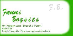 fanni bozsits business card